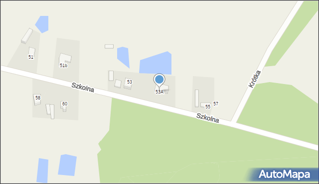 Konin, Szkolna, 53A, mapa Konina