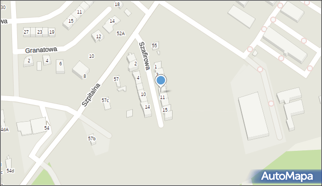 Konin, Szafirowa, 9, mapa Konina