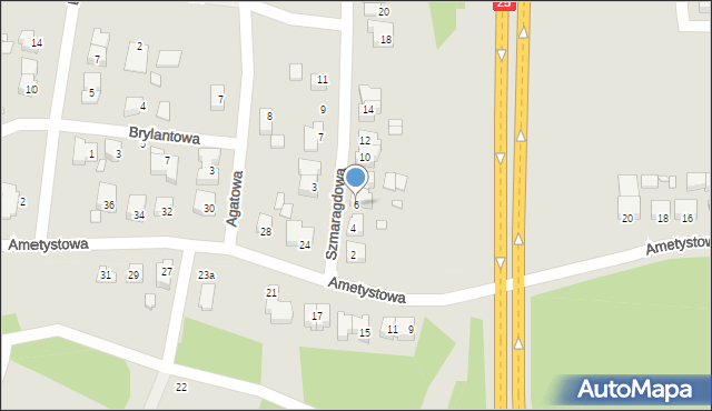 Konin, Szmaragdowa, 6, mapa Konina