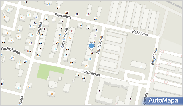 Konin, Szafirkowa, 14, mapa Konina