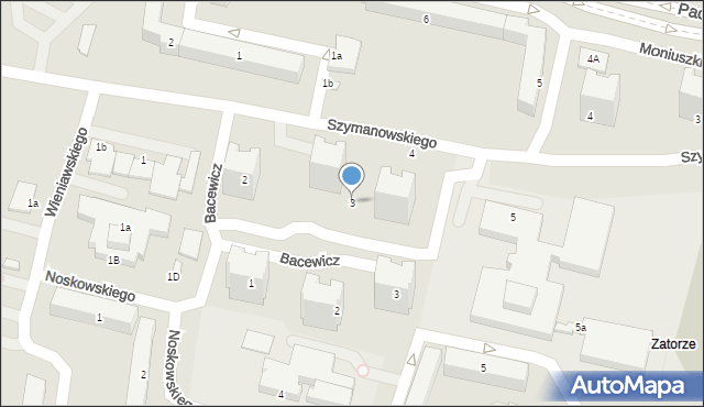 Konin, Szymanowskiego Karola, 3, mapa Konina