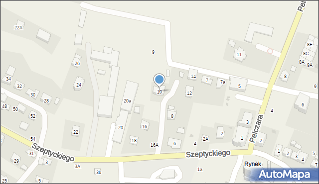 Korczyna, Szeptyckiego, gen., 10, mapa Korczyna