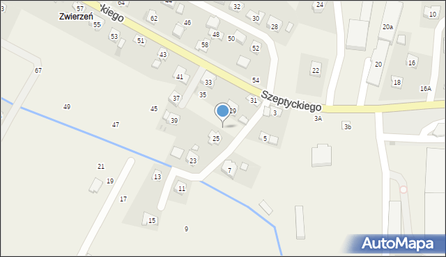 Korczyna, Szeptyckiego, gen., 27, mapa Korczyna