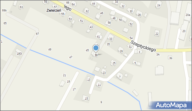 Korczyna, Szeptyckiego, gen., 39, mapa Korczyna