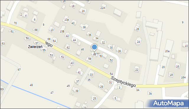 Korczyna, Szeptyckiego, gen., 48, mapa Korczyna