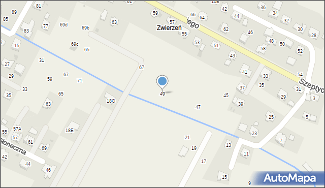 Korczyna, Szeptyckiego, gen., 49, mapa Korczyna