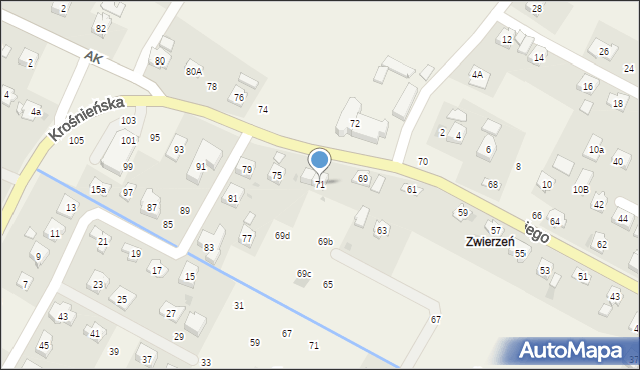 Korczyna, Szeptyckiego, gen., 71, mapa Korczyna