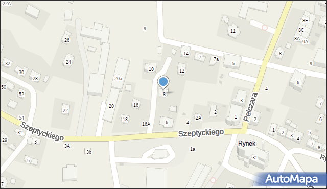 Korczyna, Szeptyckiego, gen., 8, mapa Korczyna