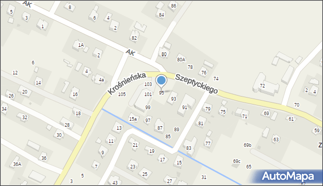 Korczyna, Szeptyckiego, gen., 95, mapa Korczyna