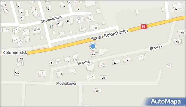 Koronowo, Szosa Kotomierska, 62, mapa Koronowo