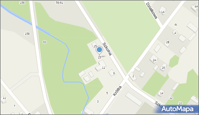 Korytów A, Szkolna, 13, mapa Korytów A