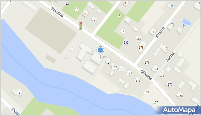 Korytów A, Szkolna, 3, mapa Korytów A