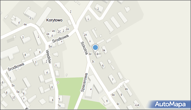 Korytowo, Szkolna, 3b, mapa Korytowo