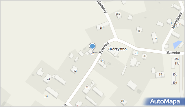 Korzystno, Szeroka, 40, mapa Korzystno
