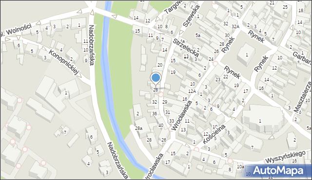 Kościan, Szewska, 28, mapa Kościan