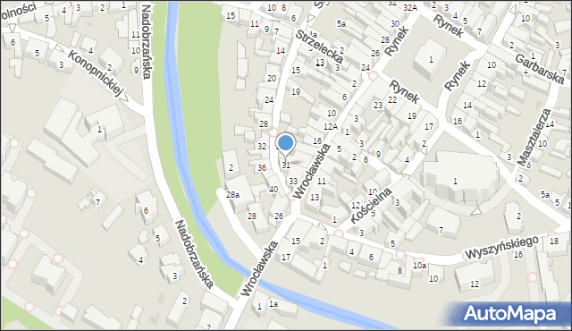 Kościan, Szewska, 31, mapa Kościan