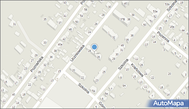 Kościan, Szkolna, 27, mapa Kościan