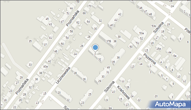 Kościan, Szkolna, 33, mapa Kościan