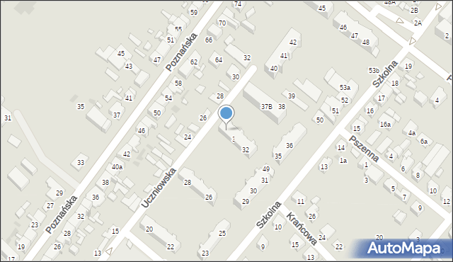 Kościan, Szkolna, 34, mapa Kościan