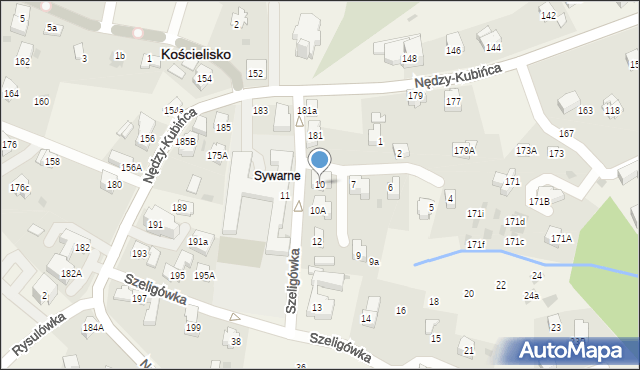 Kościelisko, Szeligówka, 10, mapa Kościelisko