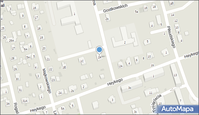 Kościerzyna, Szkolna, 1A, mapa Kościerzyna