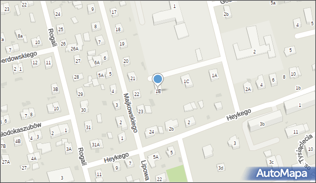 Kościerzyna, Szkolna, 1E, mapa Kościerzyna