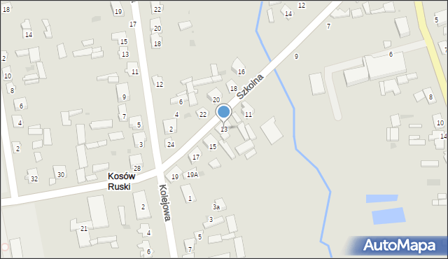 Kosów Lacki, Szkolna, 13, mapa Kosów Lacki