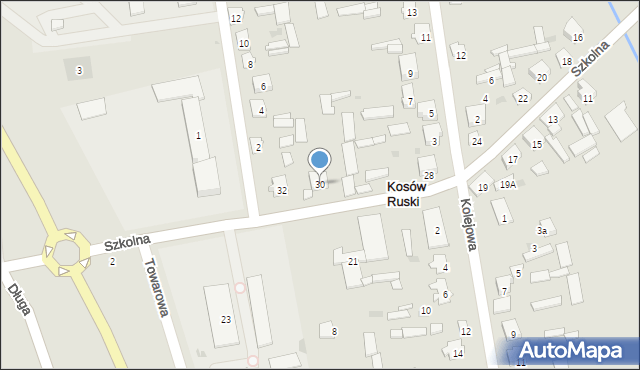Kosów Lacki, Szkolna, 30, mapa Kosów Lacki