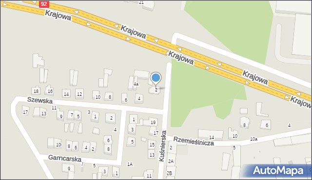 Kostrzyn, Szewska, 2, mapa Kostrzyn