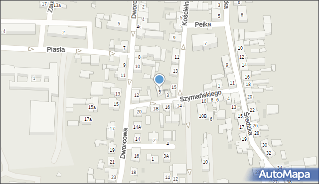 Kostrzyn, Szymańskiego Romana, dr., 5, mapa Kostrzyn