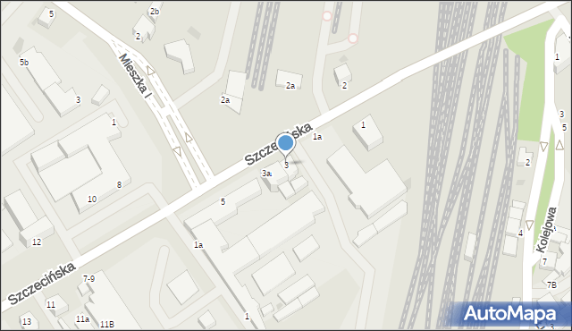 Koszalin, Szczecińska, 3, mapa Koszalina