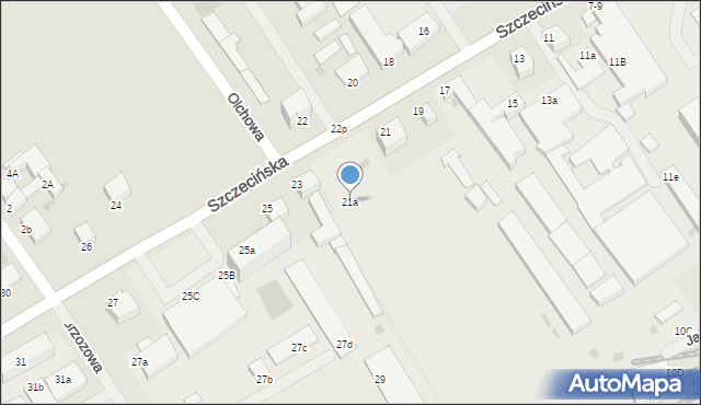 Koszalin, Szczecińska, 21a, mapa Koszalina