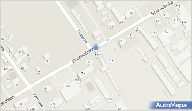 Koszalin, Szczecińska, 23, mapa Koszalina