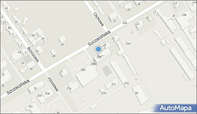 Koszalin, Szczecińska, 25a, mapa Koszalina