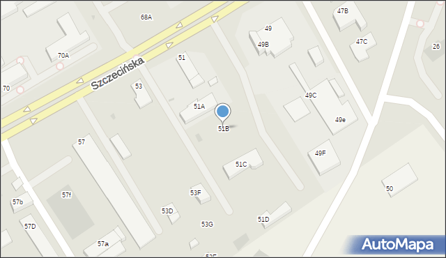 Koszalin, Szczecińska, 51B, mapa Koszalina