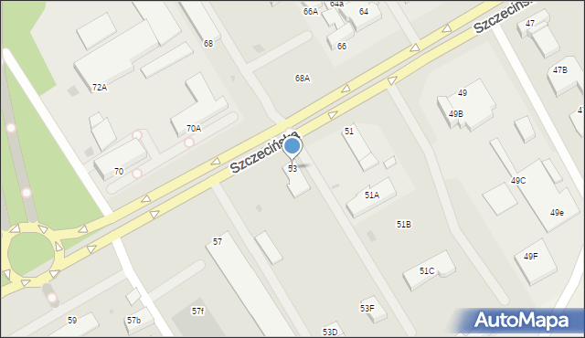 Koszalin, Szczecińska, 53, mapa Koszalina