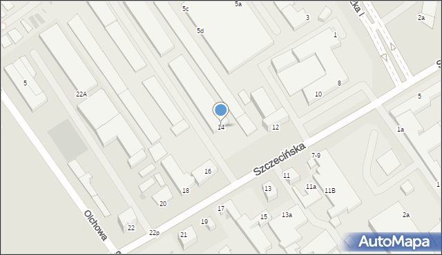 Koszalin, Szczecińska, 14, mapa Koszalina