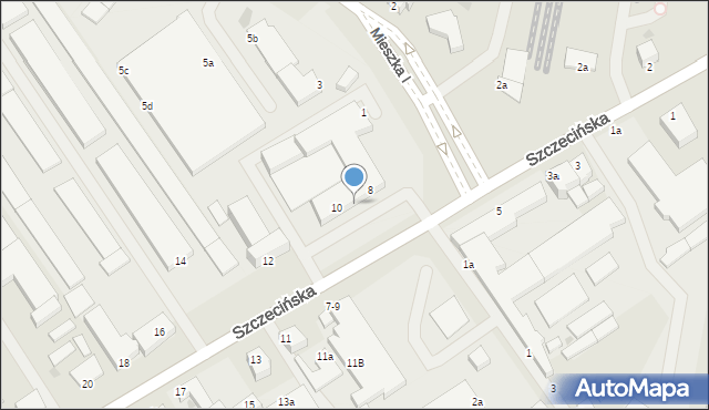 Koszalin, Szczecińska, 8-10, mapa Koszalina