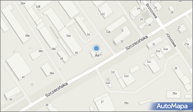 Koszalin, Szczecińska, 36a, mapa Koszalina