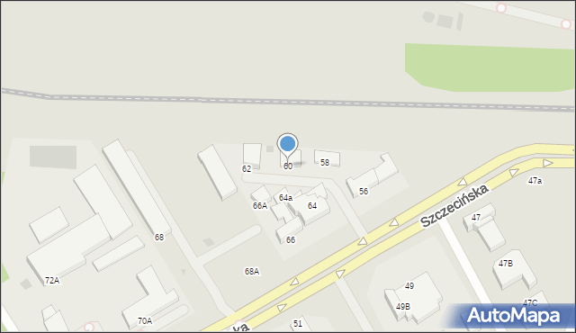 Koszalin, Szczecińska, 60, mapa Koszalina