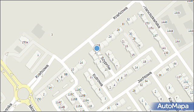 Koszalin, Szyprów, 4, mapa Koszalina