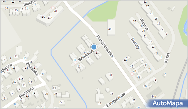 Koszalin, Szkutnicza, 3, mapa Koszalina