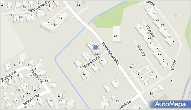 Koszalin, Szkutnicza, 4, mapa Koszalina