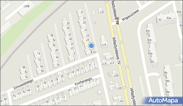 Koszalin, Szeregowa, 5, mapa Koszalina