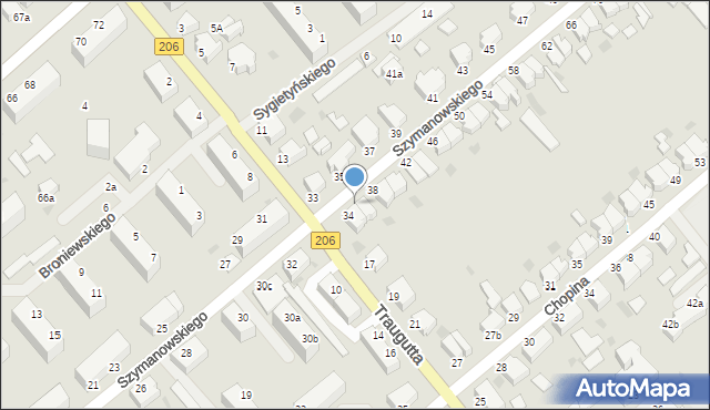 Koszalin, Szymanowskiego Karola, 36, mapa Koszalina