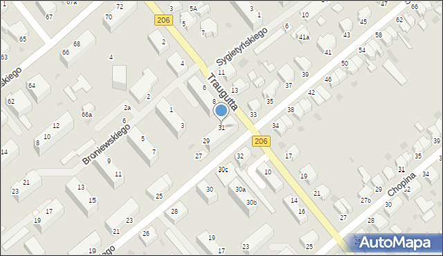 Koszalin, Szymanowskiego Karola, 31, mapa Koszalina