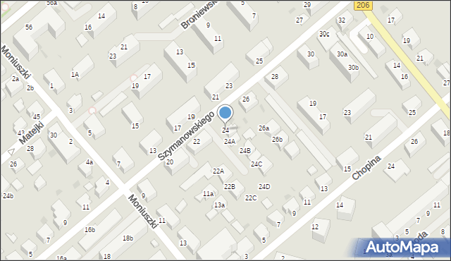 Koszalin, Szymanowskiego Karola, 24, mapa Koszalina