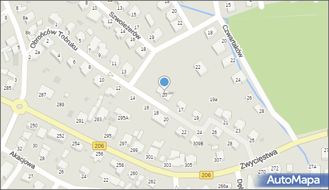 Koszalin, Szwoleżerów, 20, mapa Koszalina