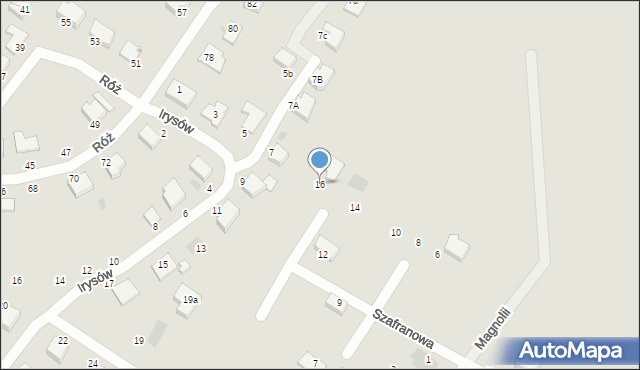 Koszalin, Szafranowa, 16, mapa Koszalina