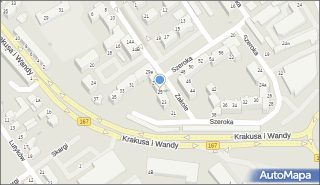 Koszalin, Szeroka, 25, mapa Koszalina